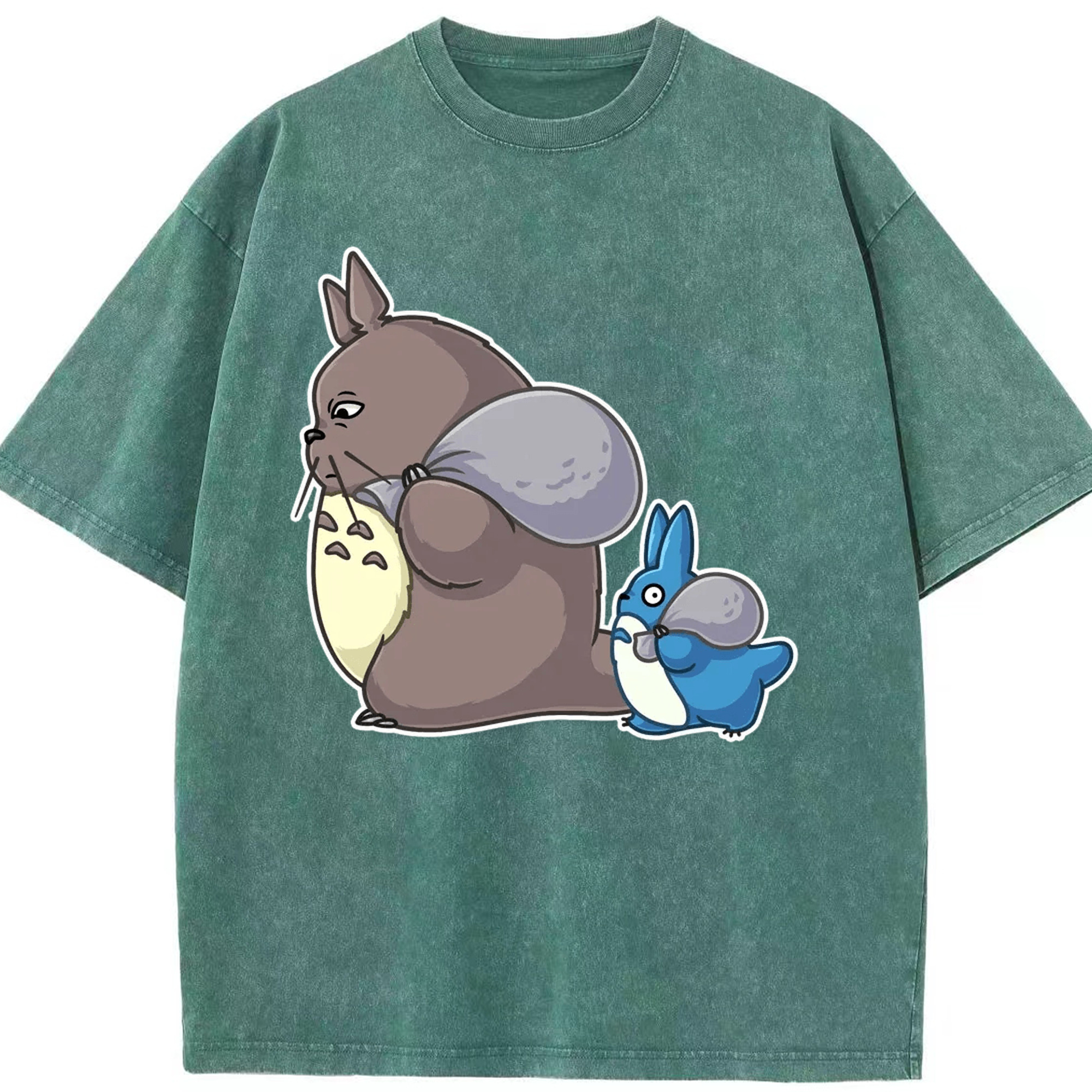 （画像用） となりのトトロ 草壁メイ 草壁サツキ My Neighbor Totoro Satsuki Kusakabe Mei Kusakabe 綿100% ヴィンテージ風 半袖Tシャツ（フロントプリント）